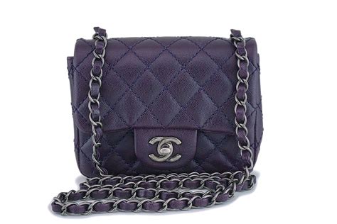 chanel purple caviar square mini|Mini Bags .